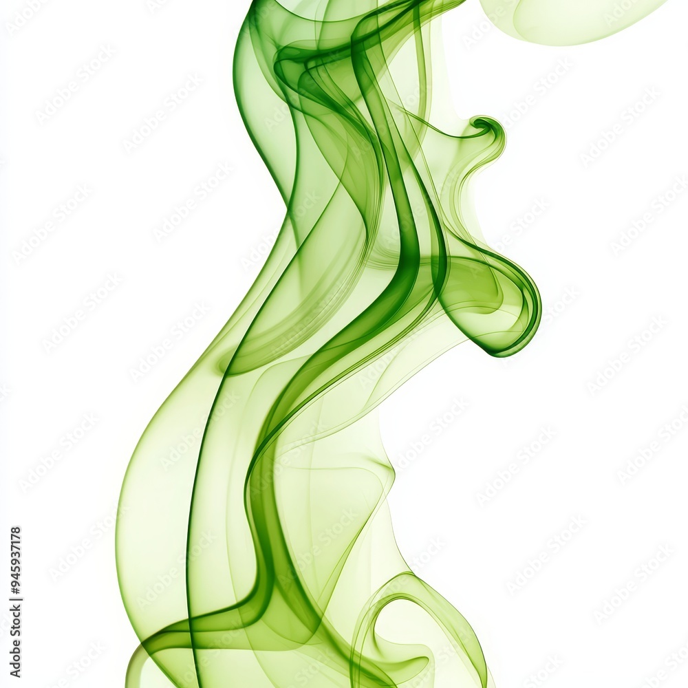 Wall mural Isolated transparent png of a green smoke explosion.