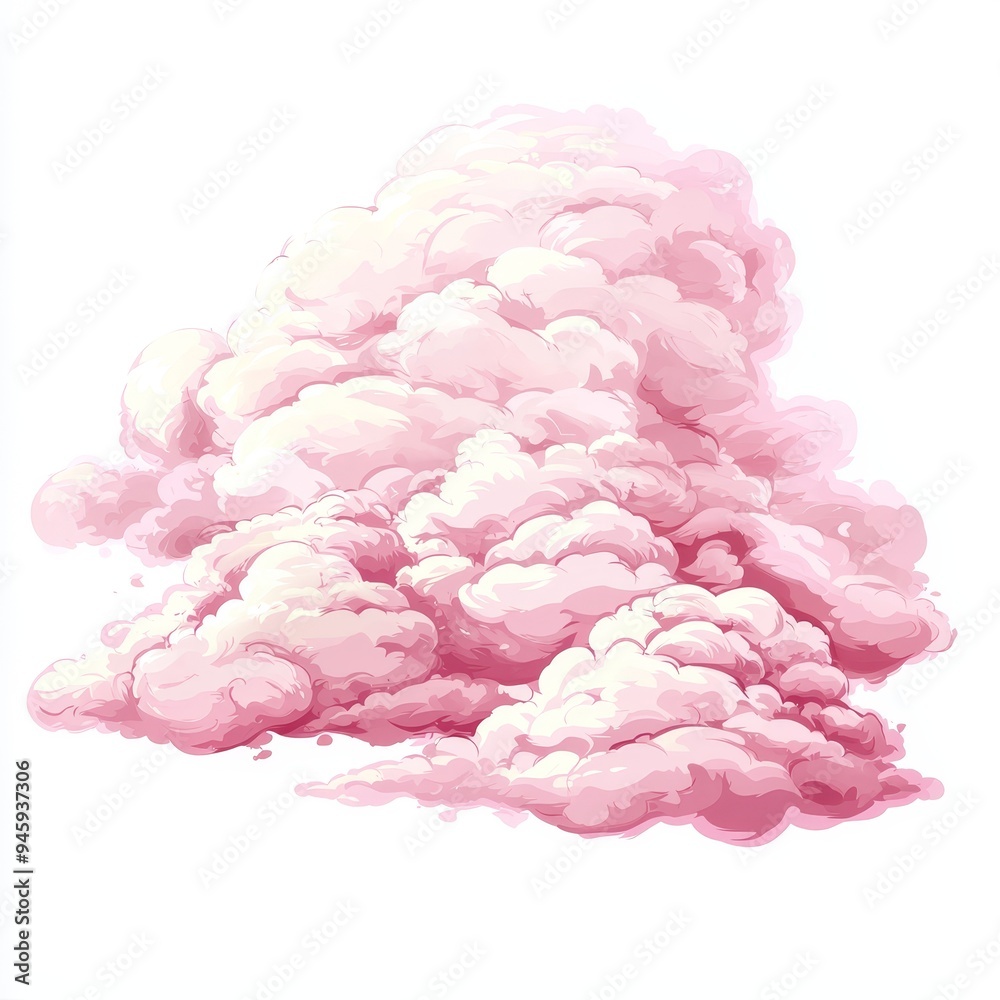 Poster a pink cloudy png abstract image with a soft pink color