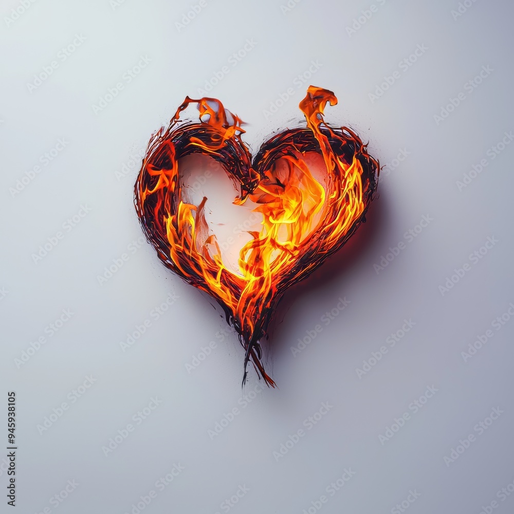 Aufkleber An isolated transparent png of a shining heart shape is created.