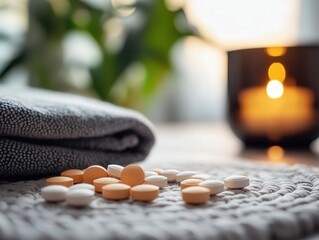 A peaceful home environment where someone follows a structured routine for anxiety management, featuring a mix of exercise, medication, and mindfulness activities