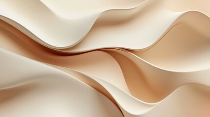 Obraz premium This artwork presents an elegant blend of smooth, curvaceous forms and soft, neutral colors, creating an ideal canvas for displaying various products with a modern touch