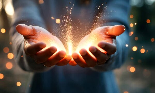 Sparkling Magic in Open Hands