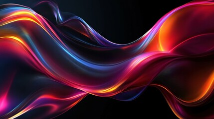 Colorful flowing abstract patterns in smooth gradients against a dark background create a mesmerizing visual experience highlighting fluid motion and artistic expression.
