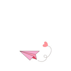 Paper Plane a with Hearts 