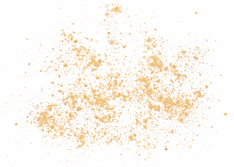 Minced biscuit, pile crumbs flying isolated on white