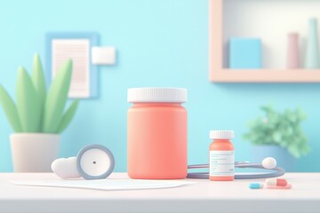 A cozy bedside table with a modern pill organizer, welcoming lamp, and an alarm clock for a soothing nighttime routine.
