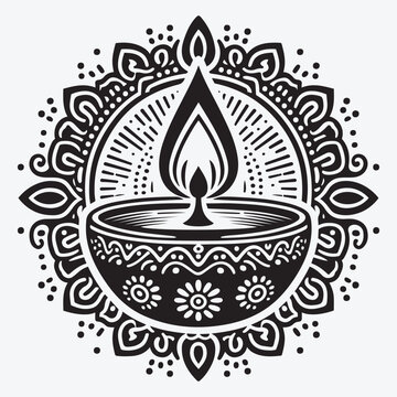 recommend clip art: Diwali Oil Lamp Diya Silhouette Collection Clip Art Vector Illustration