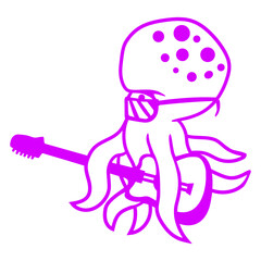 Octopus Squid Kraken Underwater Marine Sea Tentacles Cool Sunglasses Play Electric Guitar Hard Rock Guitarist Instrument Musician Heavy Metal Musician Band Play Performance Stage Jam Session Concert