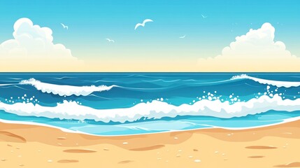 Serene Beach Landscape Illustration