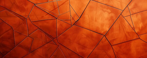 Terracotta orange abstract design featuring intersecting lines and geometric forms, exuding warmth and contemporary style.