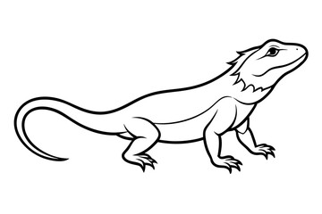 Bearded dragon silhouette vector icon illustration