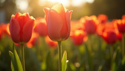 Fototapeta premium Blooming with joy in the suns embrace