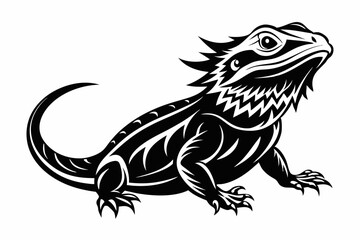 Bearded dragon silhouette vector icon illustration