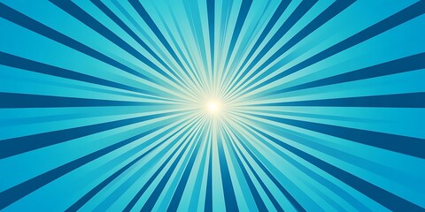 Blue sunburst pattern background rays radial abstract retro vintage illustration