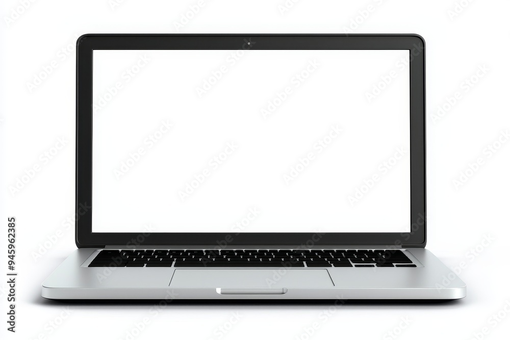 Fototapete an isolated laptop computer with a blank screen isolated on a transparent background. remove , clipp