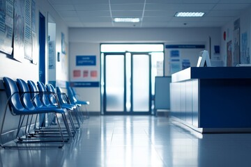 Fototapeta premium Medico-legal waiting room with reception counter.