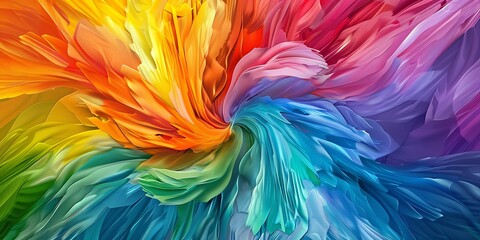 Spectrum-colored abstract artwork blending vibrant colors harmoniously, stimulating creativity and visual interest.