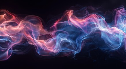 Fototapeta premium Abstract Blue And Pink Swirling Smoke Effect On Black Background
