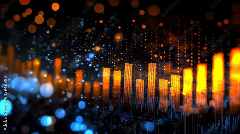 Poster Represents data analytics, charts, graphs, and data-driven insights gleaned from a sea of data