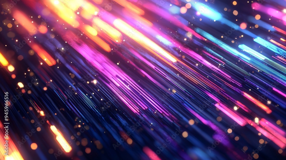 Leinwandbilder in the futuristic technology abstract background there are lines for network, big data, data center,