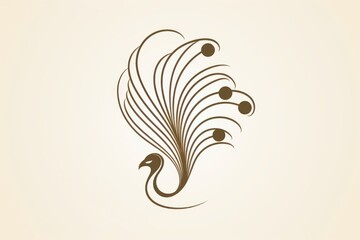 Peacock pattern line logo. © Rawpixel.com