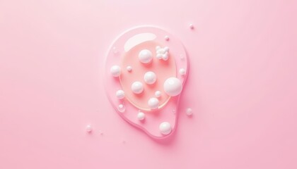 Effervescent bubbles on a soft pink surface