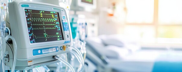 Intensive care unit ICU with advanced life support systems, critical care, patient monitoring