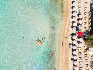 Gallipoli, Salento. La spiaggia e il mare turchese dall'alto. Puglia, Lecce, Italia
