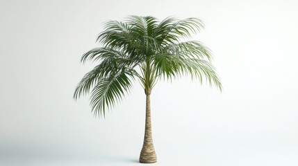 Obraz premium A realistic depiction of a tall palm tree with lush green fronds.