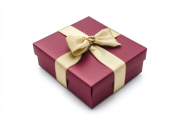 Obraz premium A red gift box with a gold ribbon, symbolizing celebration and giving.