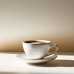 Eine Tasse Kaffee auf einer Untertasse