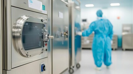 Healthcare facility with a centralized sterile processing department, infection control, equipment sterilization