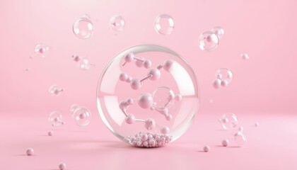Obraz premium Ethereal beauty Bubbles in a pink dreamscape
