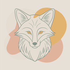Serious Faced Fox Head Logo Design. Sporty Simple Wolf Head Logo Design
