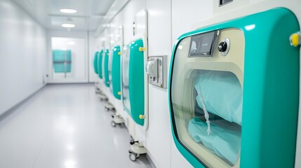 Obraz premium Healthcare facility with specialized infectious disease units, isolated care, patient safety