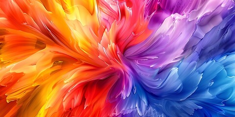 Spectrum-colored abstract artwork blending vibrant colors harmoniously, stimulating creativity and visual interest.