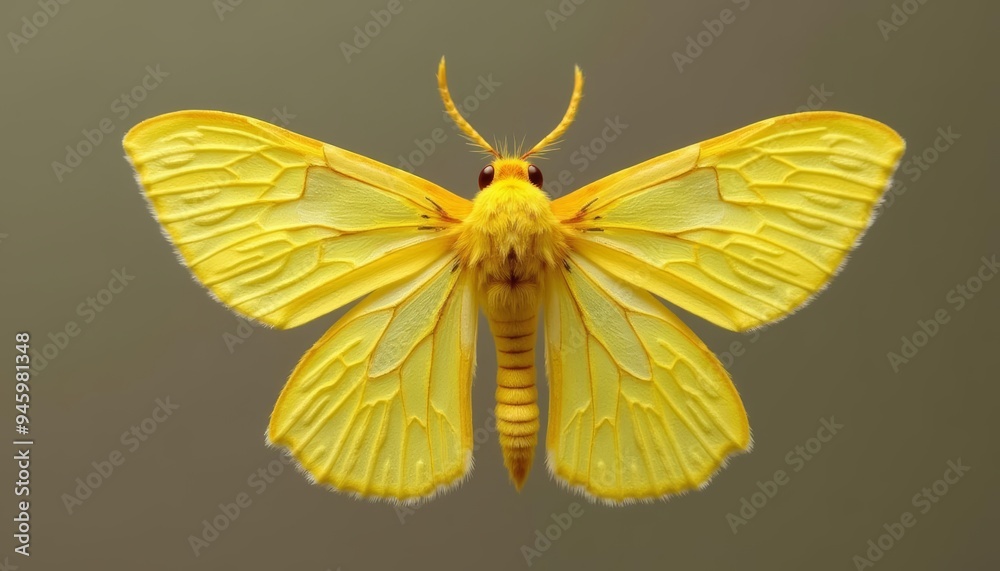 Wall mural Vibrant yellow butterfly in flight