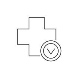 Obraz premium Medically approved line outline icon