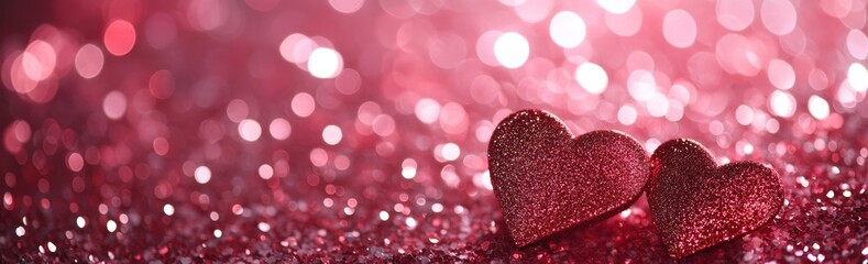 Fototapeta premium Red background with various small hearts, following the Valentine's Day theme, with a red and white color scheme creating a romantic atmosphere Stock Photo