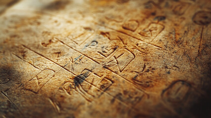 Ancient Hieroglyphics on Soft-Focused Papyrus