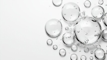  Group of white bubbles with a droplet at the base