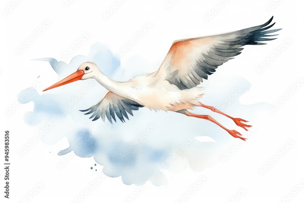 Poster Stork animal flying bird.