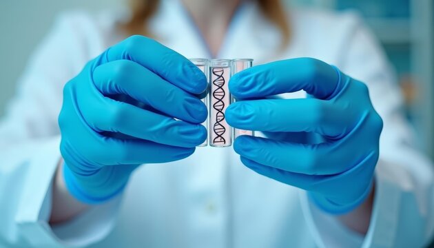 Precision in Science  A Scientists GloveProtected Hand with a DNA Sequencing Kit
