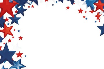This simple red, white, and blue border with stars around the edges can be used for stationery paper stock.