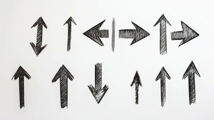 set of arrows on a white background.