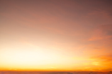 Beautiful , luxury soft gradient orange gold clouds and sunlight on the blue sky perfect for the background, take in everning,Twilight, Large size, high definition landscape photo
