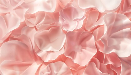 Soft blush pink abstract pattern resembling delicate petals with gentle light and shadow interplay, creating a tranquil ambiance.