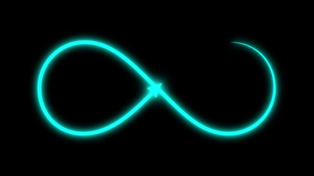 infinity animated movement of two circles infinity looping green screen 4k
