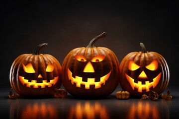 Halloween pumpkin anthropomorphic jack-o'-lantern.