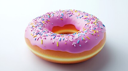 Pink Glazed Donut with Sprinkles